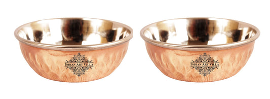 Steel Copper Omega Design Hammered Bowls, Katori, Dinnerware
