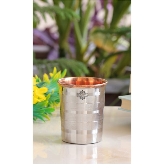 Steel Copper Glass, Tumbler Handcrafted in Luxury Design, Drinkware, Serveware, 250ml