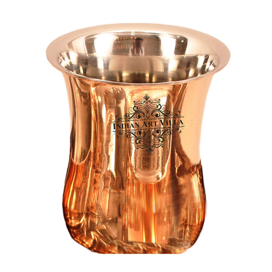 Steel Copper Curved Design Glass | Tumbler, Tableware, 300ml