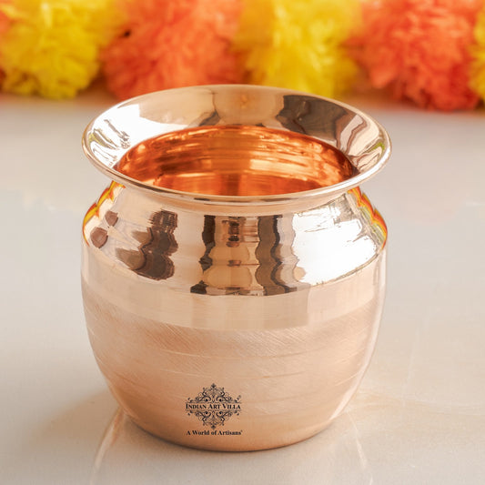 Pure Copper Copper Kalash / lota | Luxury Design | Shine Finish | Pujan Purpose