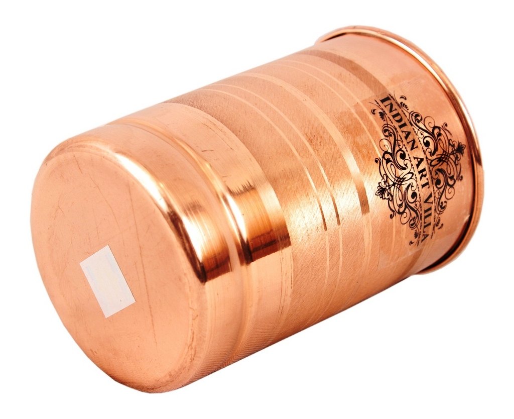 Pure Copper Water Dispenser Container With 2 Glass Tumbler