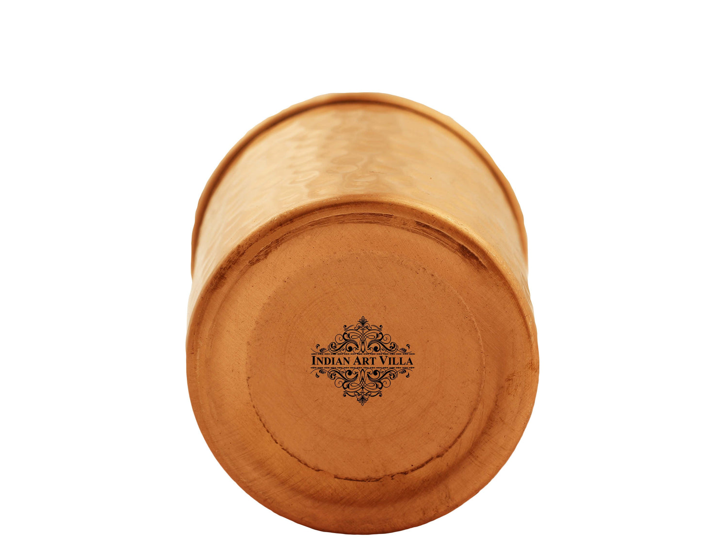 Pure Copper Hammered Design Drinkware Gift Set of 1 Bottle & 2 Glass