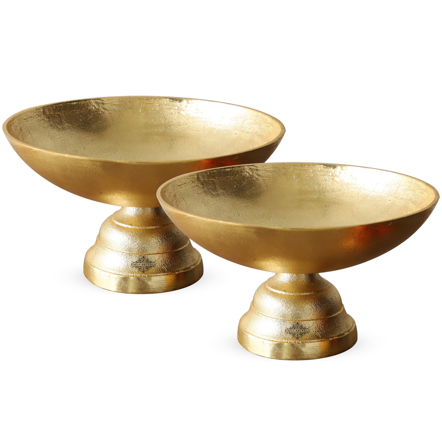 Aluminium Gold textured Shine Finish Fruit Basket - Diameter - 28.70 cm