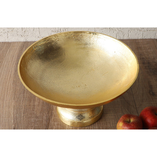 Aluminium Gold textured Shine Finish Fruit Basket - Diameter - 28.70 cm