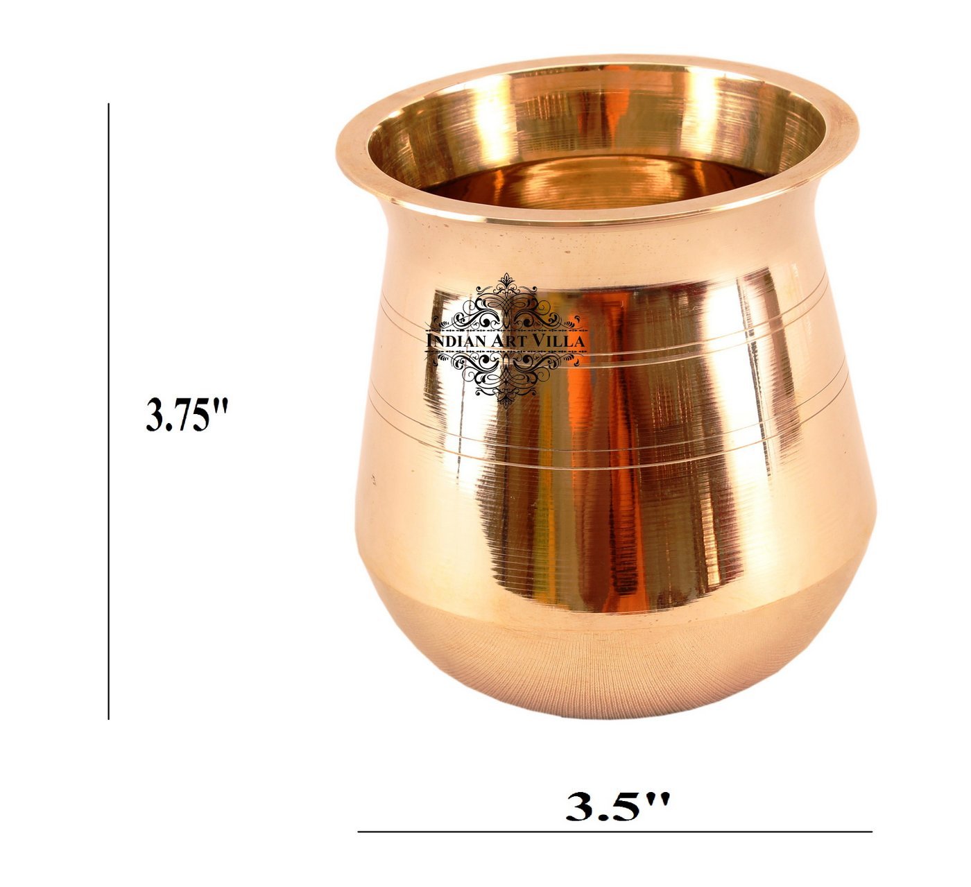 Bronze Kansa Lota Kalash Container, Temple, Poojan Purpose, Gold