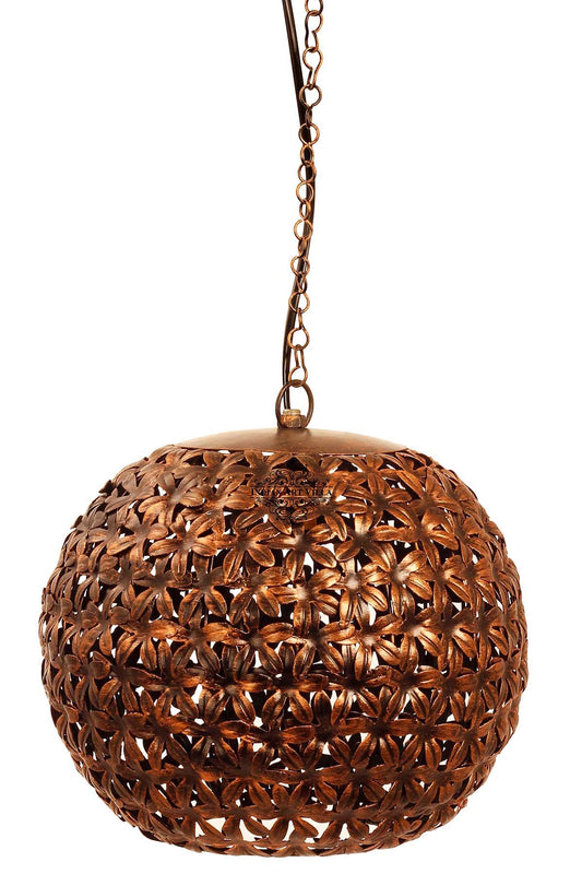 Pure Iron Leafe Design Lamp, Home Decore Gift item, 24.38 cm, Brown