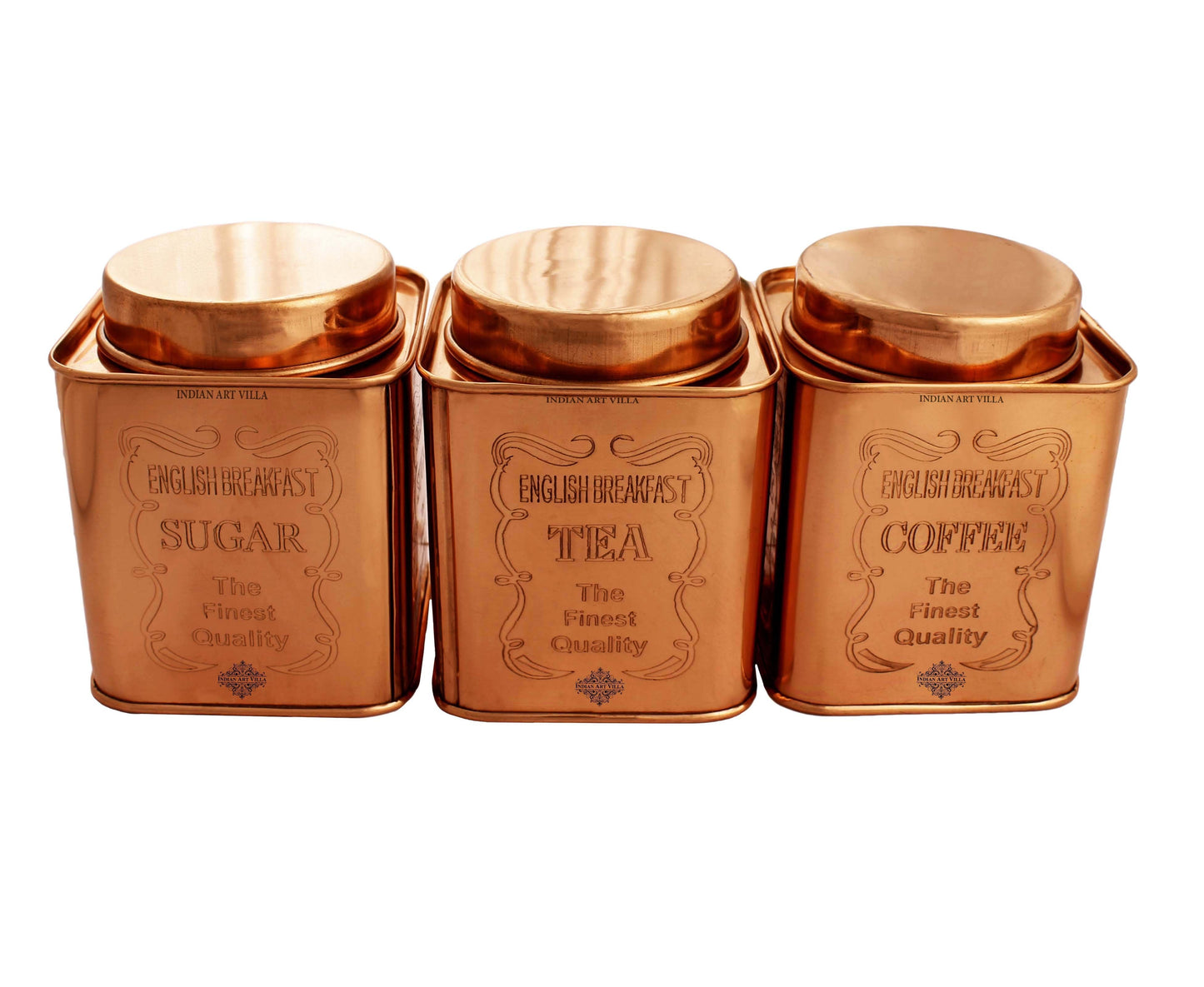 Pure Copper Coffee & Sugar & Tea Container, 12cm