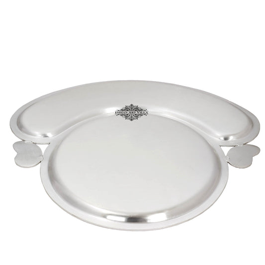 Silver Plated Matt Finish Full Moon Plate, Diameter:- 43.94 cm