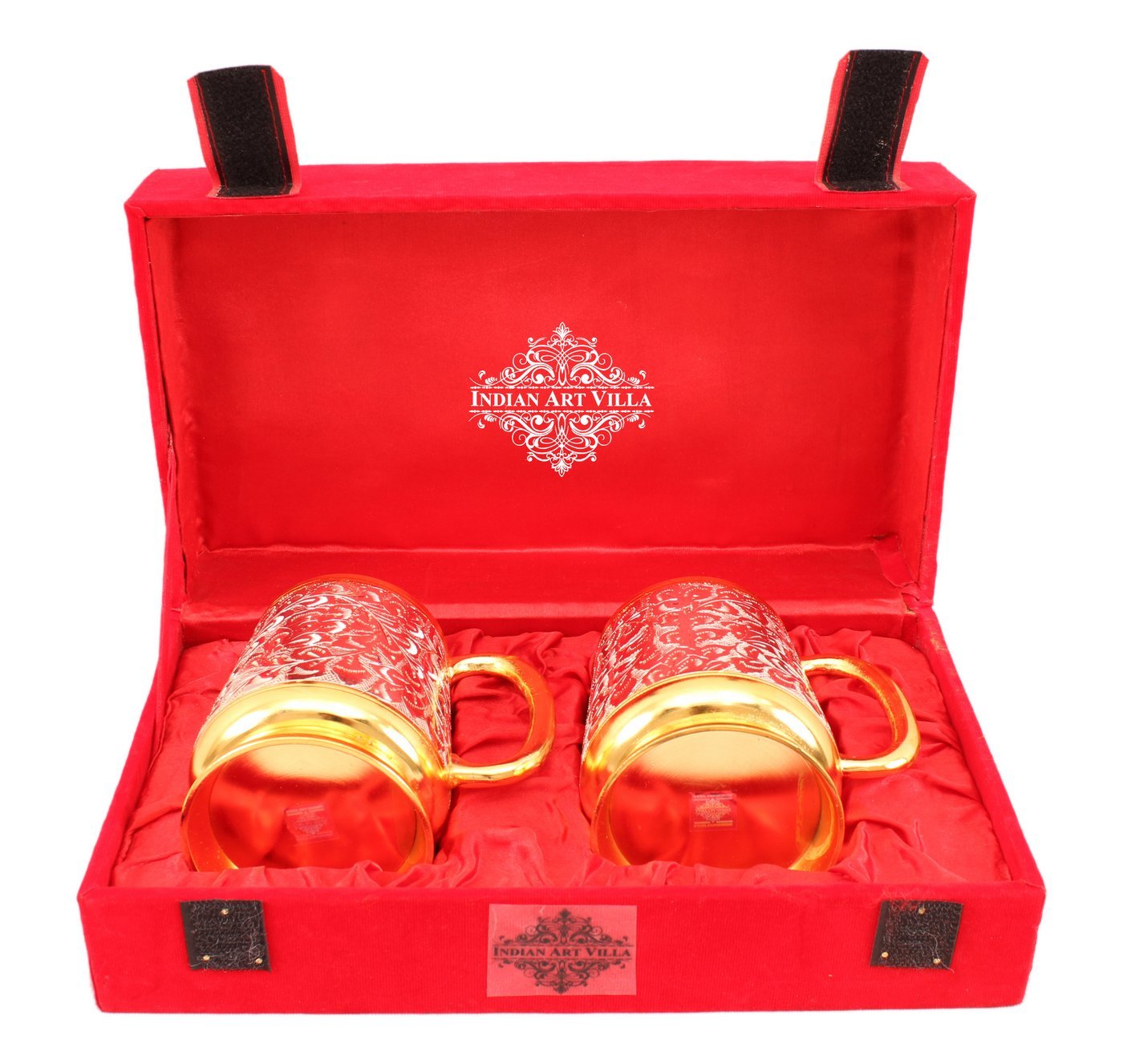 Silver Plated Gold Polish Set of 2 Beer Mug