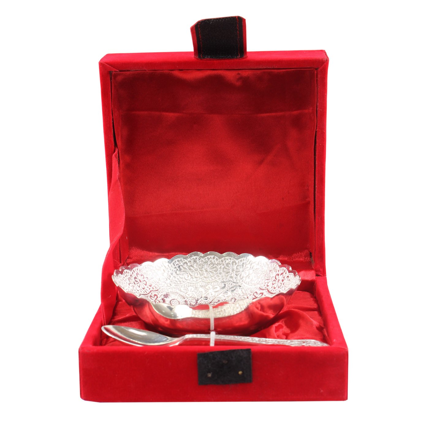 Pure Silver Plated Floral Design 1 Bowl 150 ML with 1 Spoon