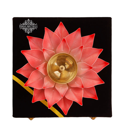 Silver Gold & Copper Plated Lotus Design Diya Deepak