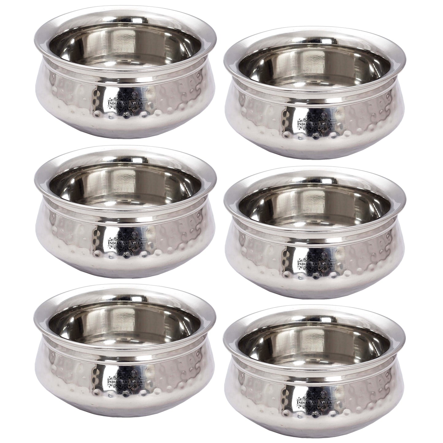 Stainless Steel Single Side Hammered Design Handi Bowl