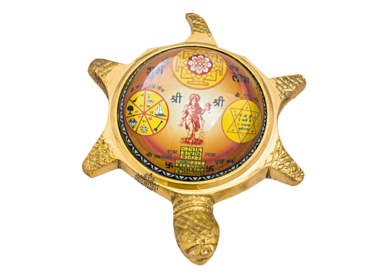 Pure Brass Handmade Vastu Magnifying Tortoise with Shree Yantra