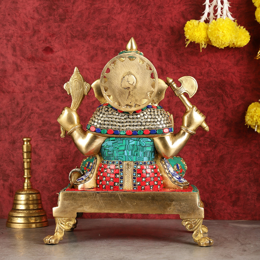 Brass Dagduseth Ganapati Statue 14"