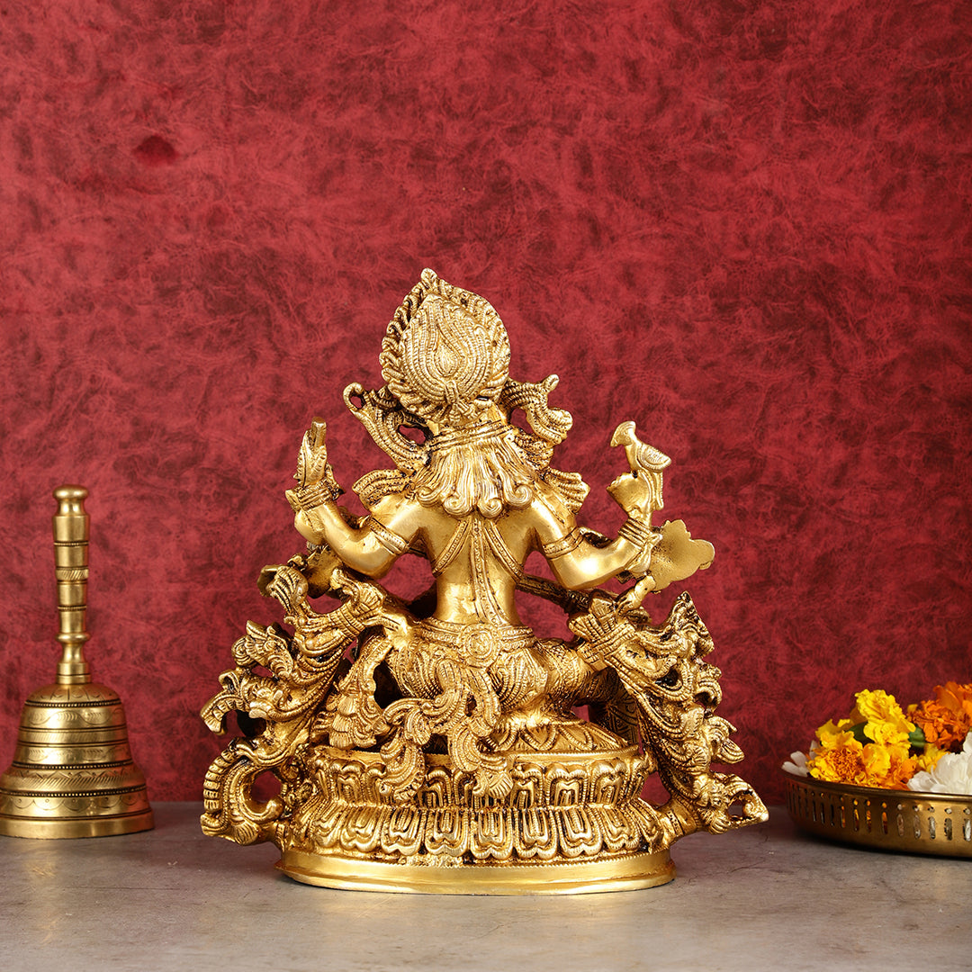 Brass Superfine Goddess Saraswati Statue | Height 12 inch