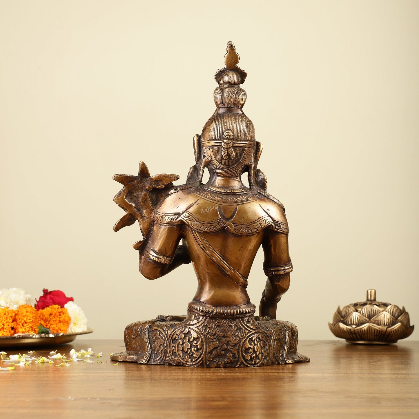 Pure Brass White Tara Devi Idol 10.5"