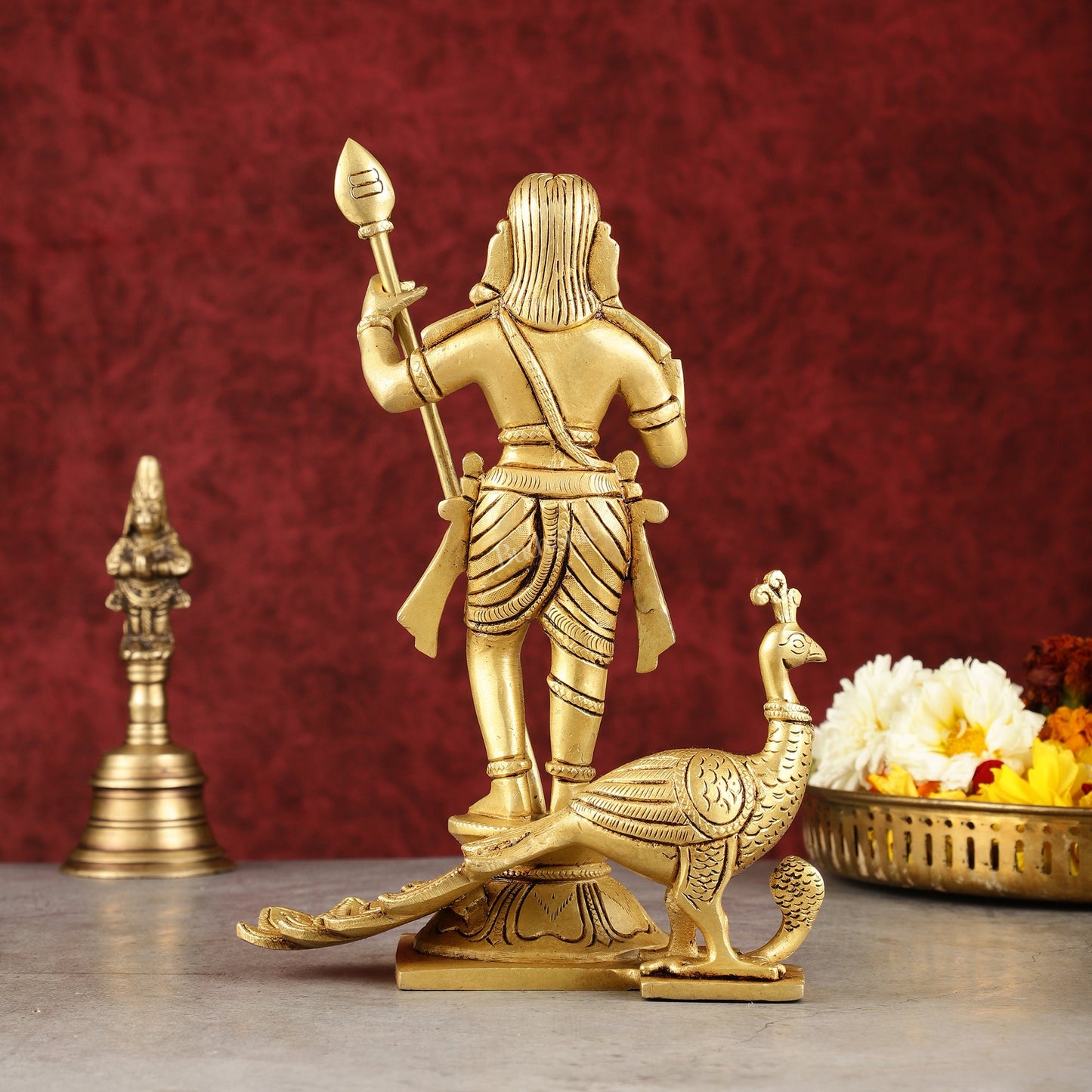 Pure Superfine Brass Raja Murugan Kumaraswamy Idol - 8.75"