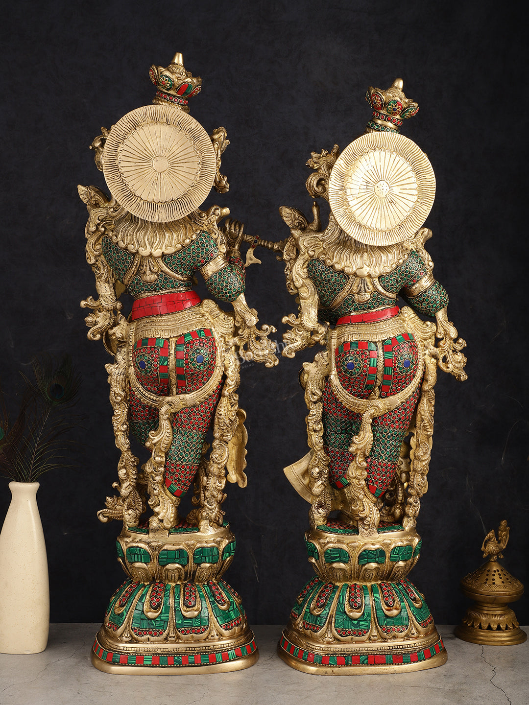 Handcrafted Brass Radha Krishna Idols 30"