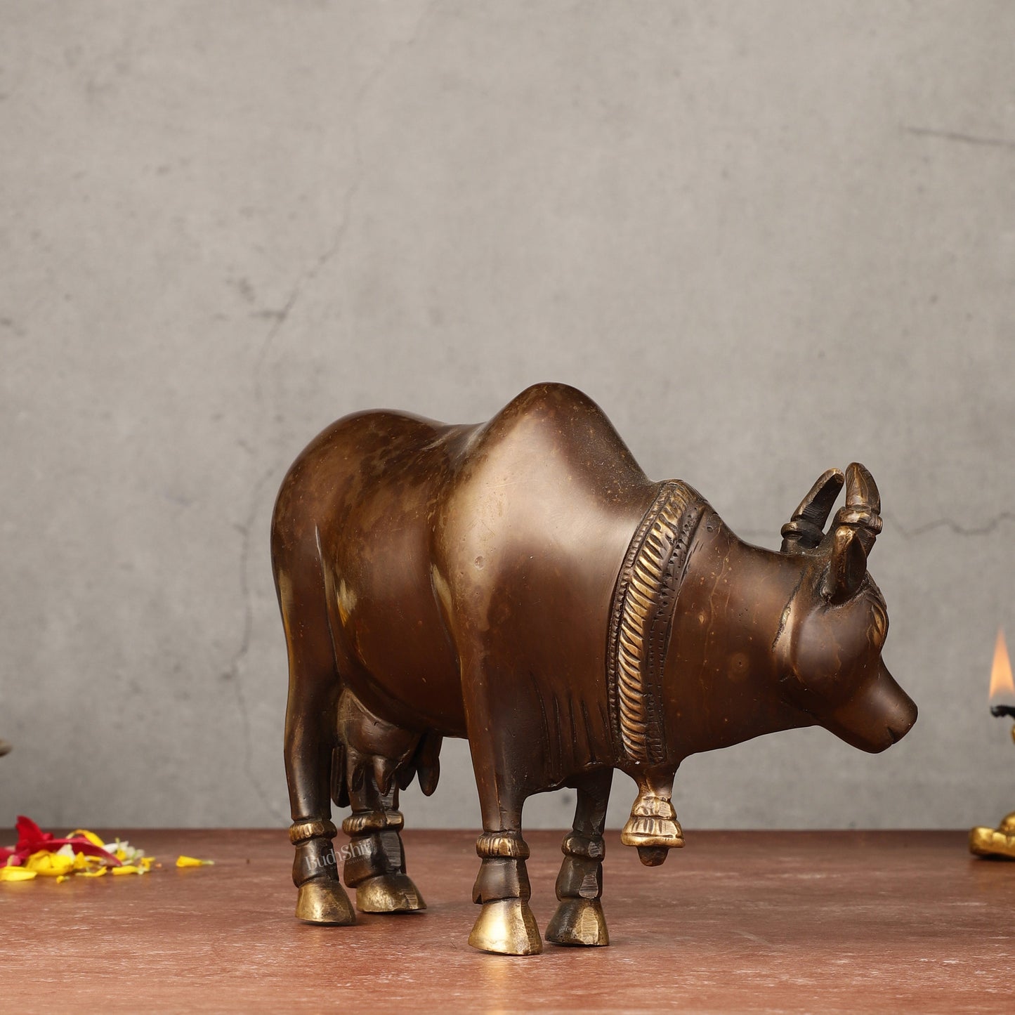 Brass Standing Cow Idol - 5.5 inch