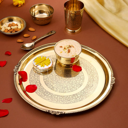 Brass Thali/Dinner Set (1.25 Kg)