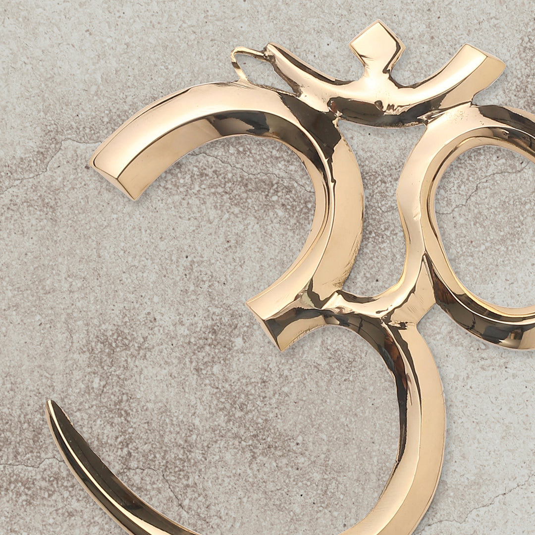 Brass Traditional Om Wall Hanging