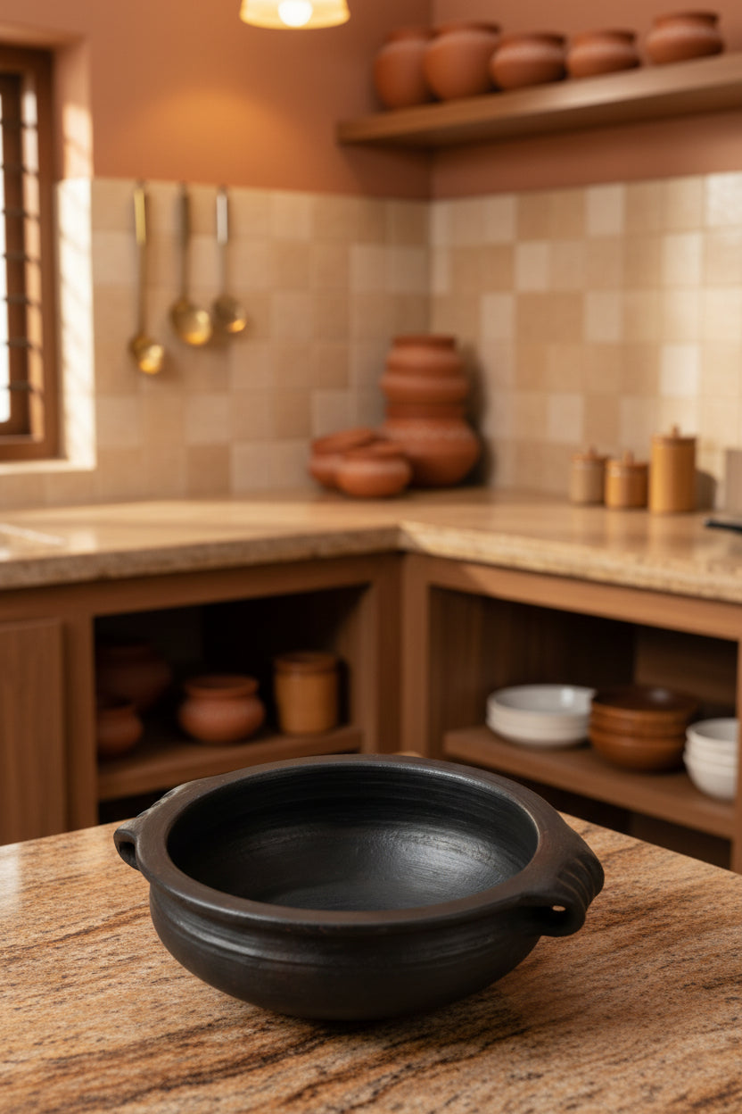 Blackened Clay Uruli (HOUSE DECOR/COOKING - LARGE)