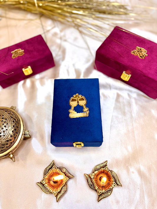 Brass Handcrafted Jigger 30/60ml with Velvet Gift Box (4 Inch)