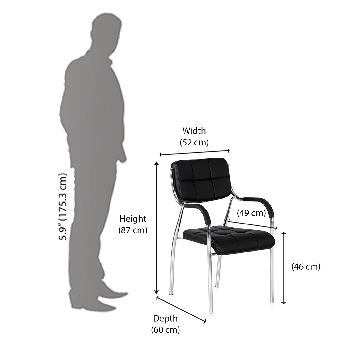 Nilkamal Indus Visitor Chair (Black)