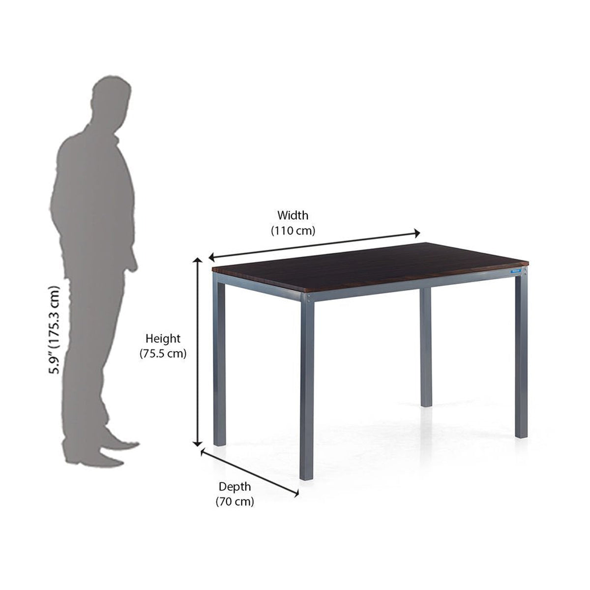 Nilkamal Wigo 4 Seater Dining Table Set (Black)