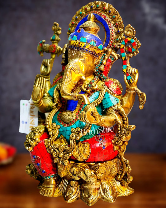 Ganesha Brass Idol Ganapati Brass Idol 16 inch