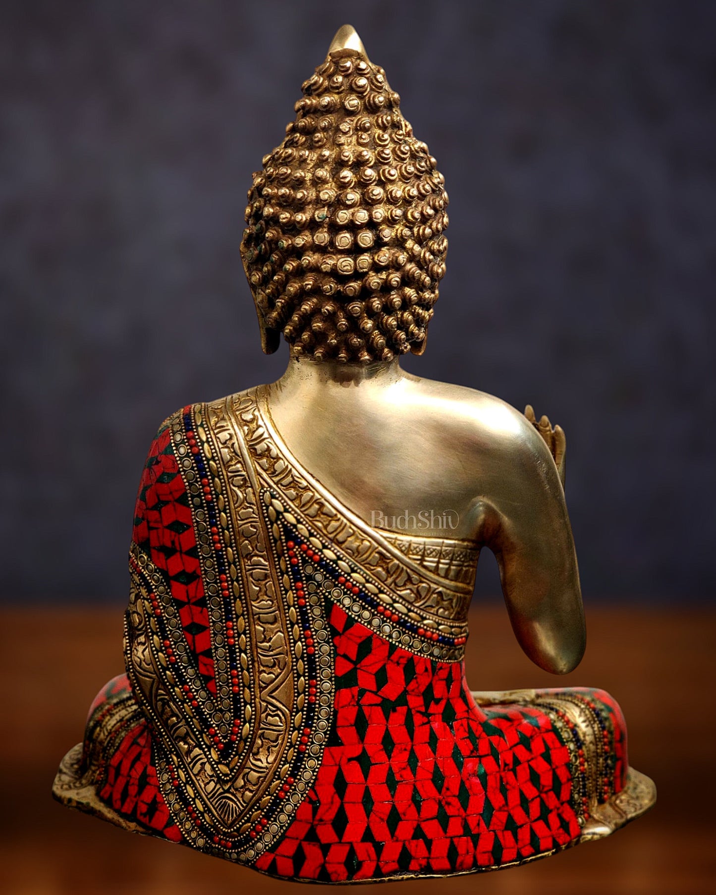 Buddha Brass Idol in Aashirwaad Abhaya Mudra 17 inch