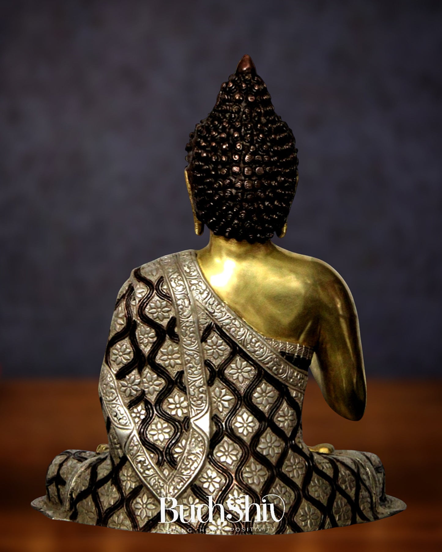 Blessings and Healing: Buddha Brass Idol 17 inch