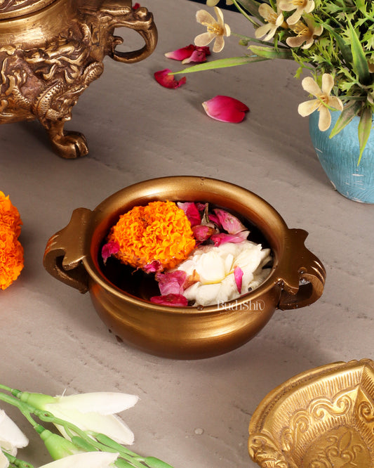 Brass Tiny Urli – Antique Matte Finish | 5” Wide