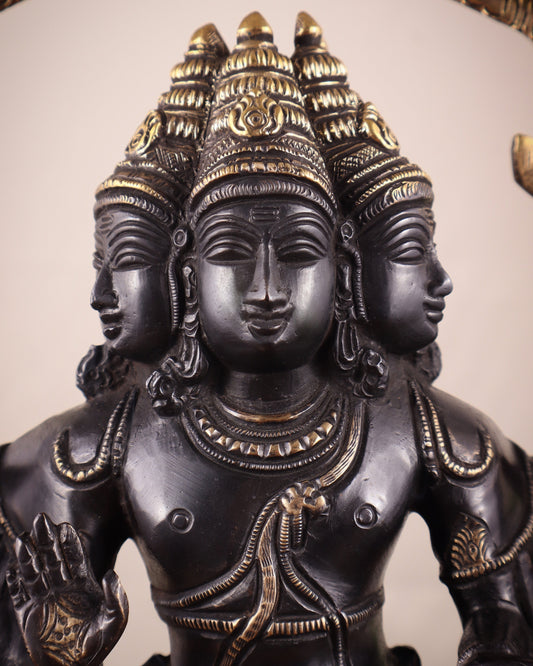 Brass Large Murugan with six faces statue 17"