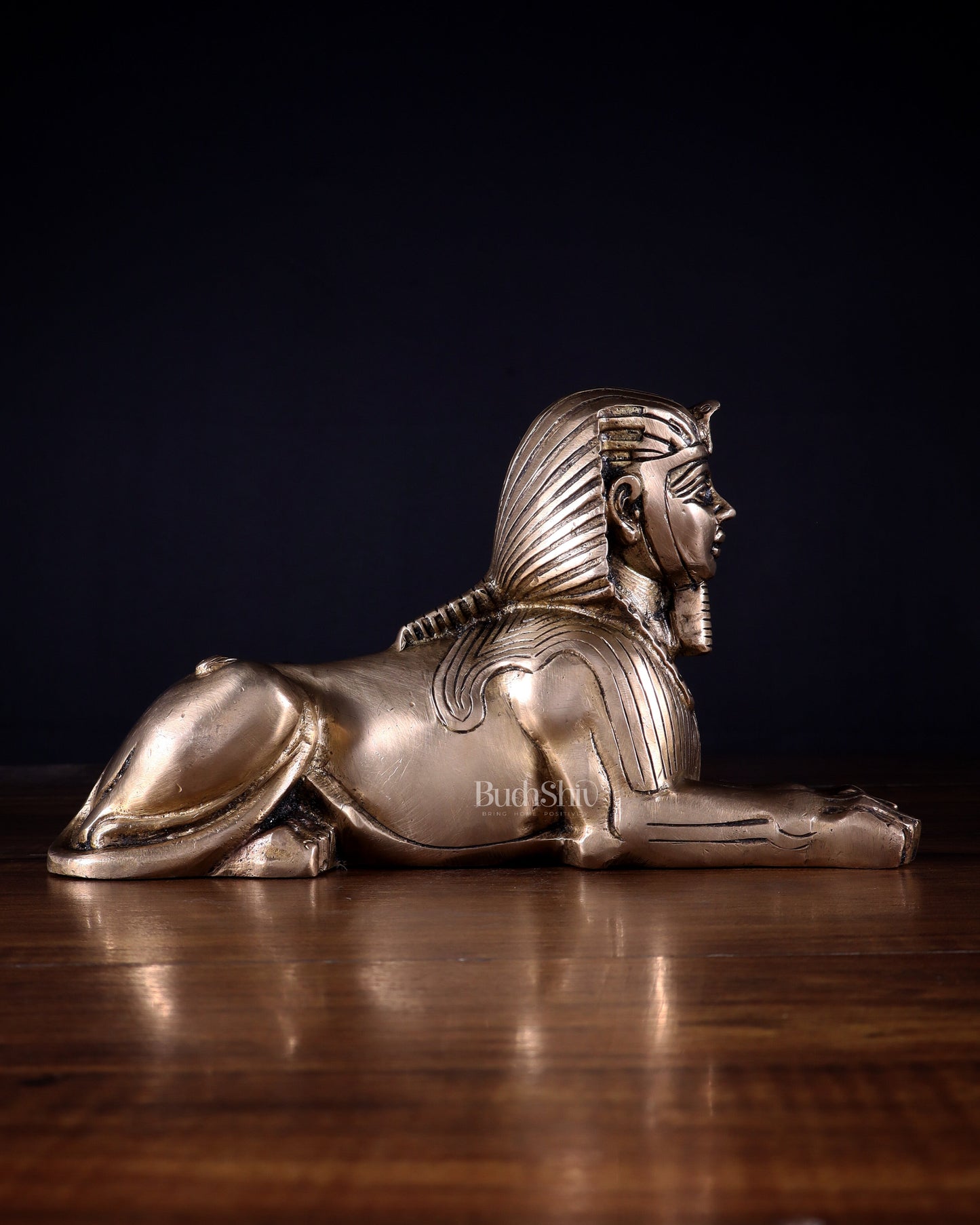 Pure Brass Egyptian Sphinx of Giza Statue – Handcrafted Decorative Piece 8"