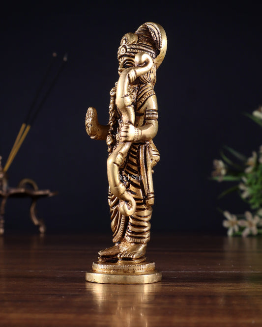 Pure Brass Lord Rama Statue – 4.5" Miniature Idol for Home Temple