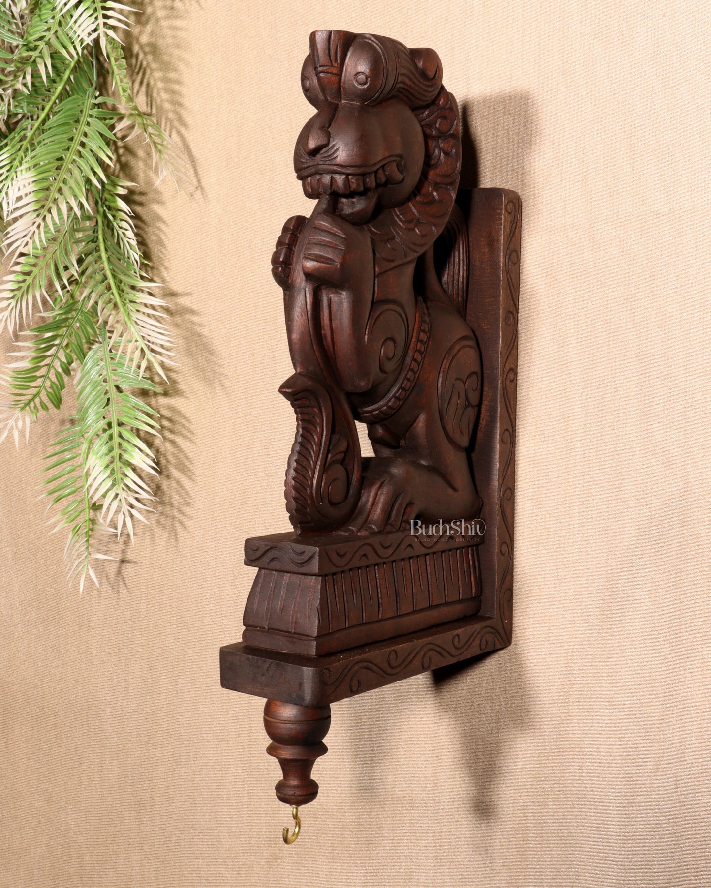 Yazhi (Yali) Wooden Wall Bracket – Handcrafted 16"