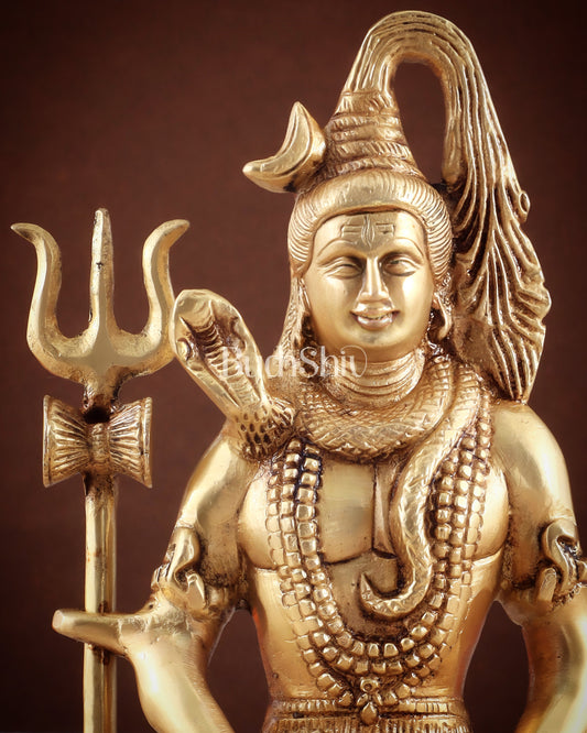Brass Lord Shiva in Meditation Statue 8"