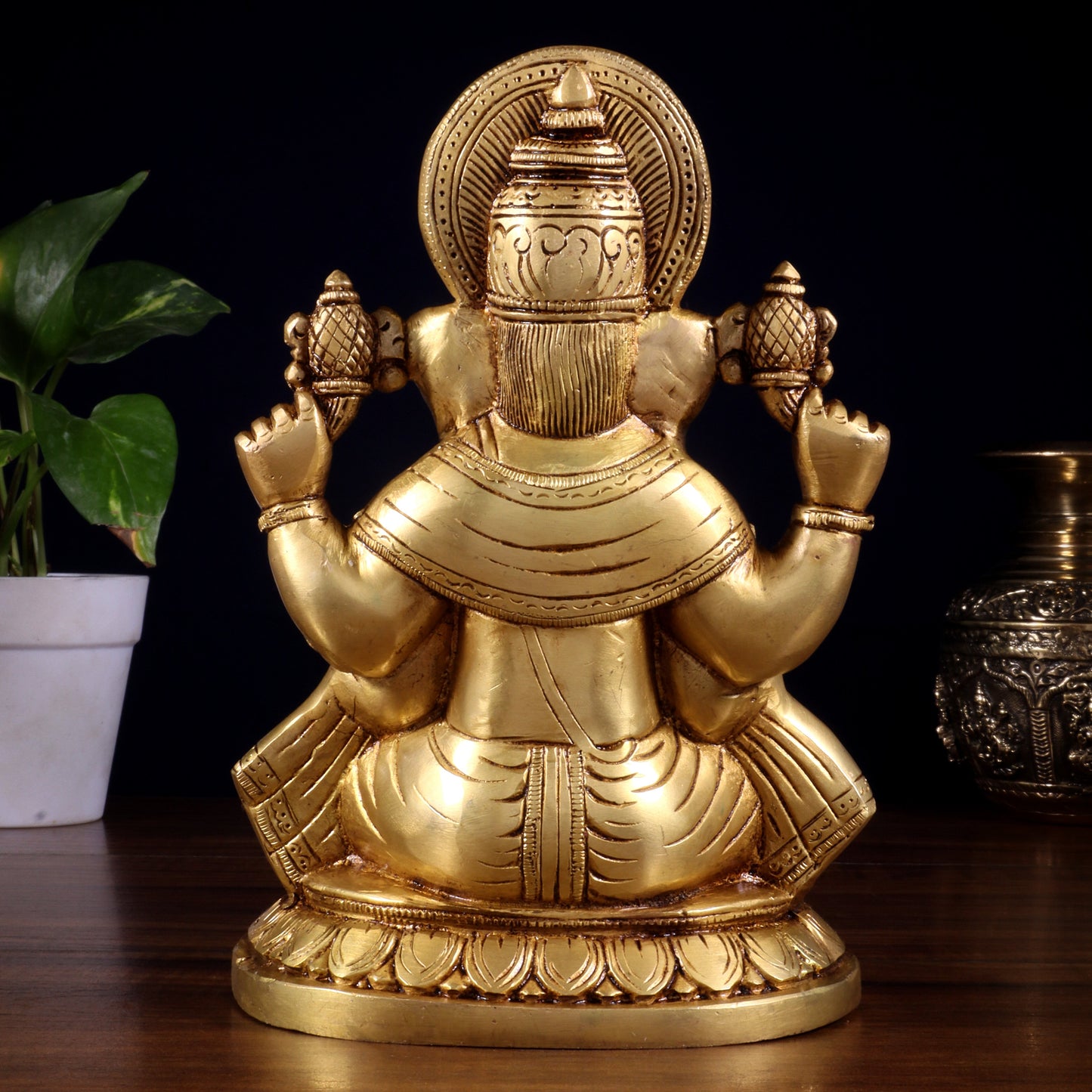 Pure Brass Lord Ganesha Statue (8 Inch)