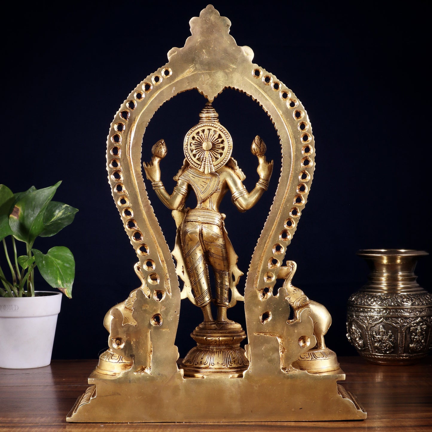 Pure Brass Standing Goddess Lakshmi Idol | 15” Height