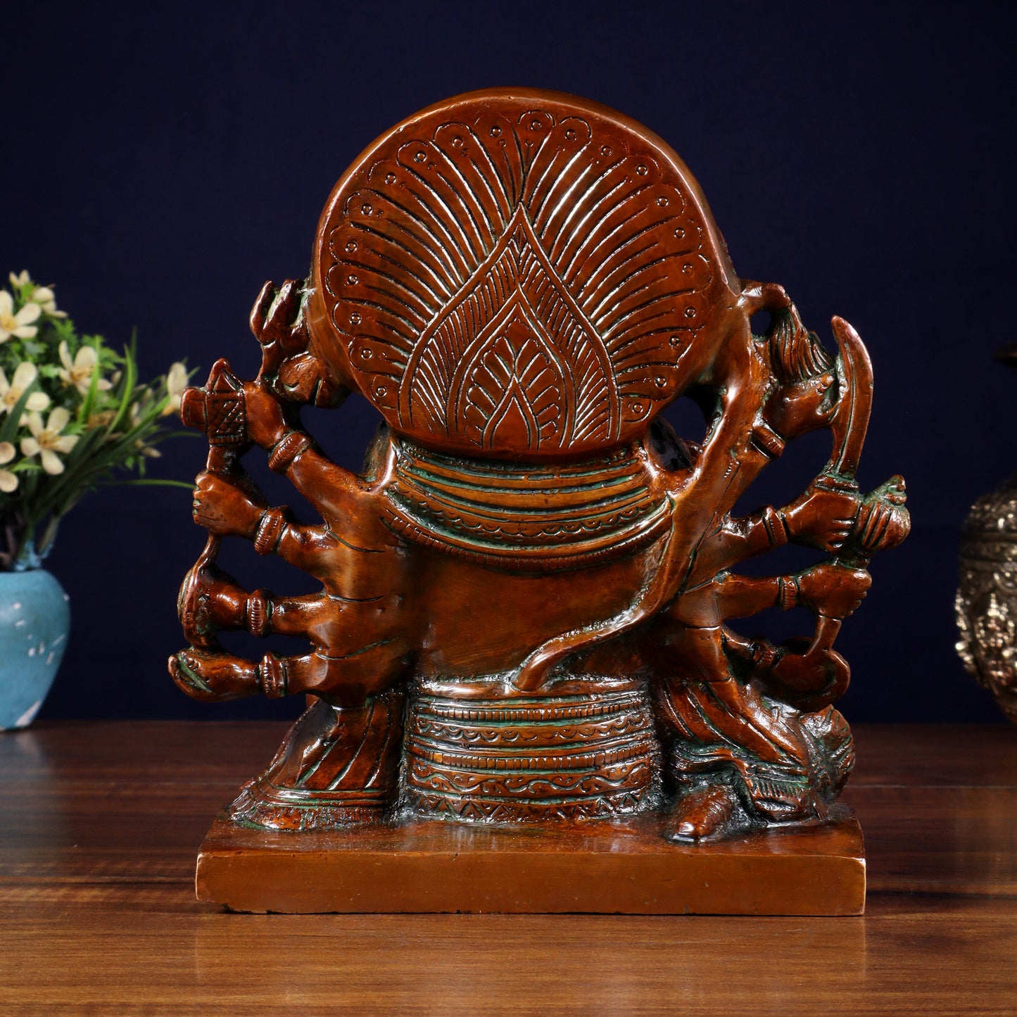 Pure Brass Panchmukhi Hanuman Statue – Chola Finish 7.5 Inch