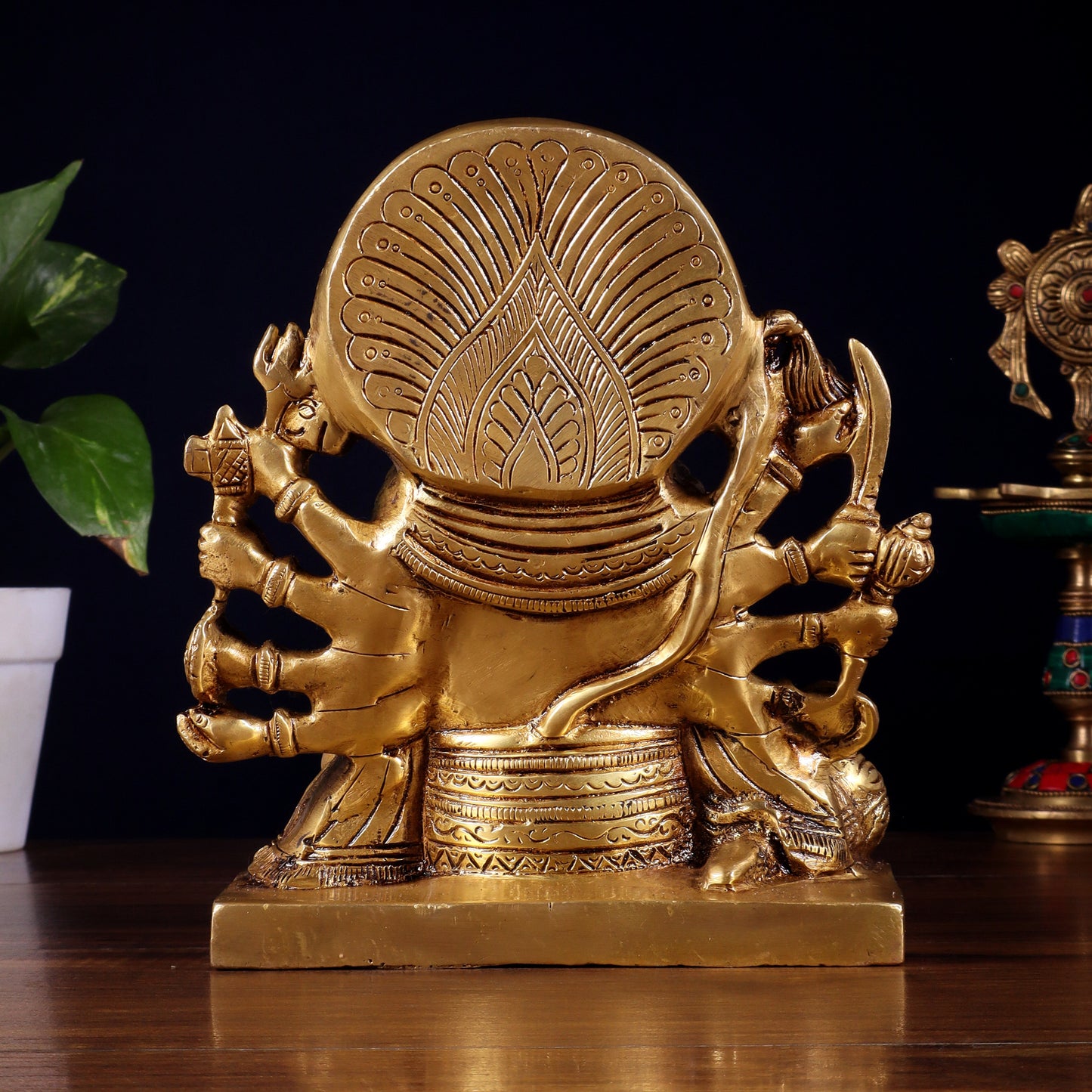 Pure Brass Panchmukhi Hanuman Statue 7.5 Inch