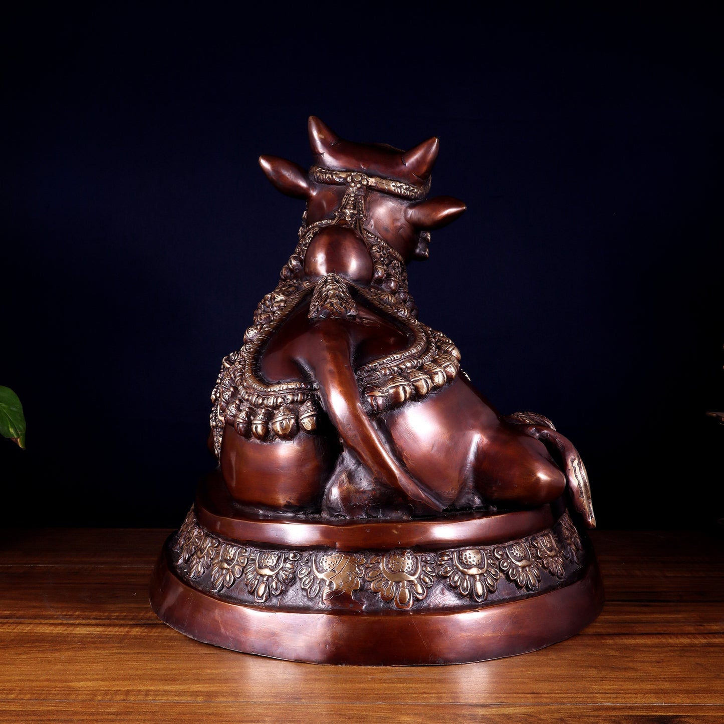 Large brass Nandi Statue 22 inch brown tone