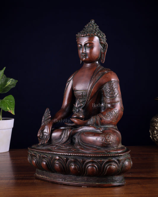 Pure Brass Buddha statue - 12" Height