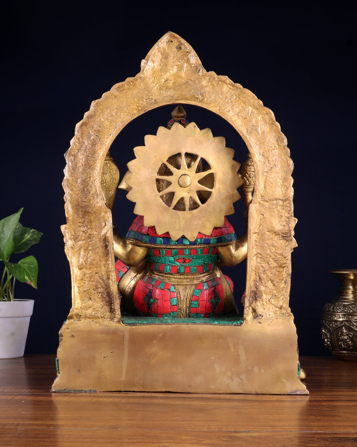Pure Brass Lord Ganesha Statue multicolour - 17"