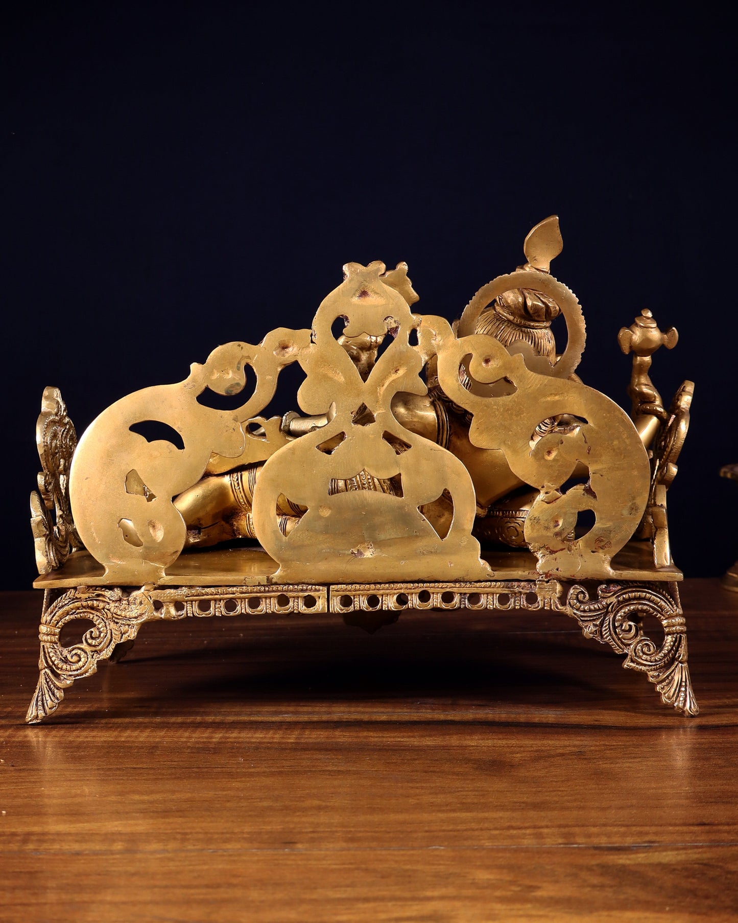 Pure Brass Resting Ganesha Statue 14"