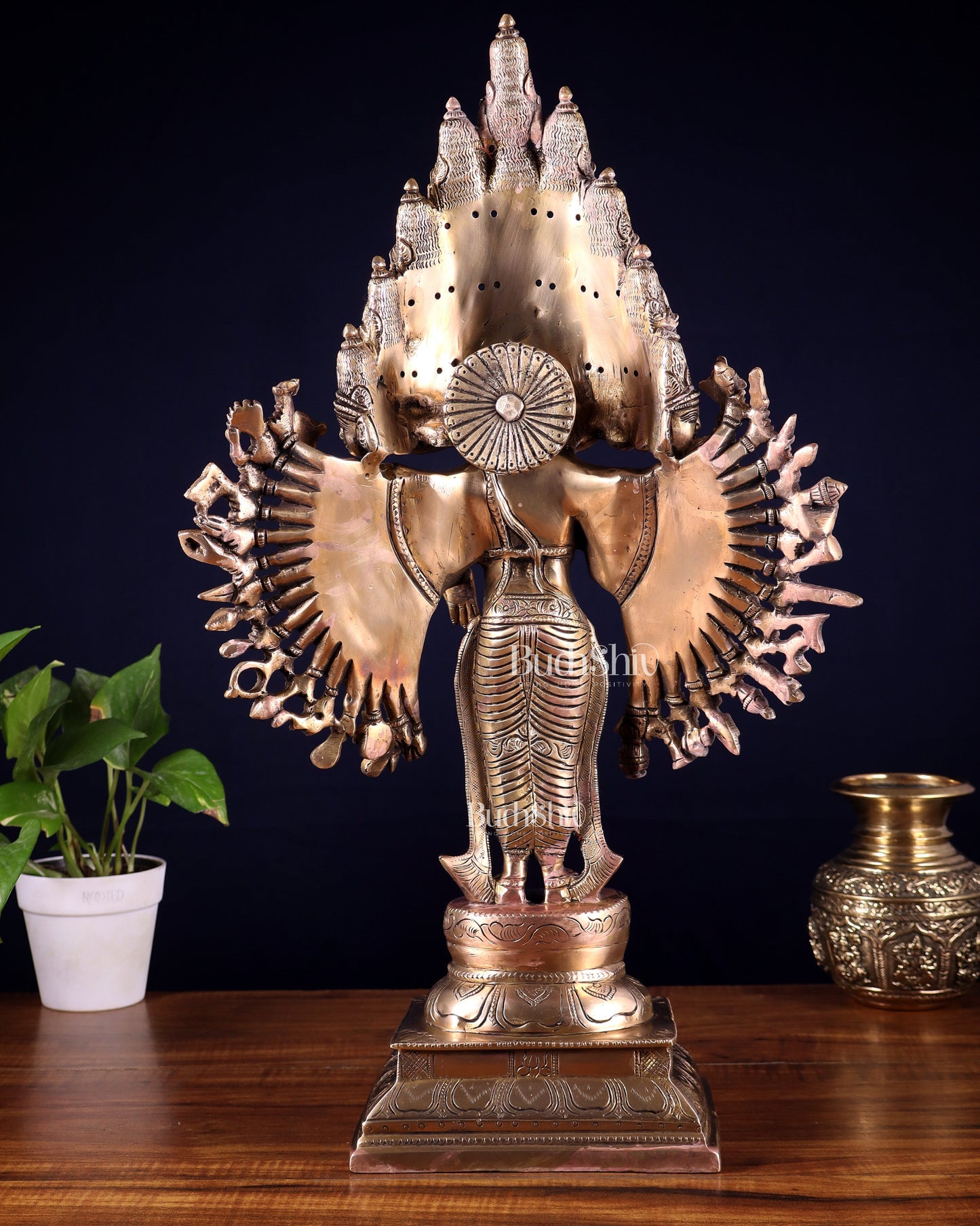 Pure Brass Maha Sadashiva (25‑Faced Lord Shiva) Statue – 21.5″