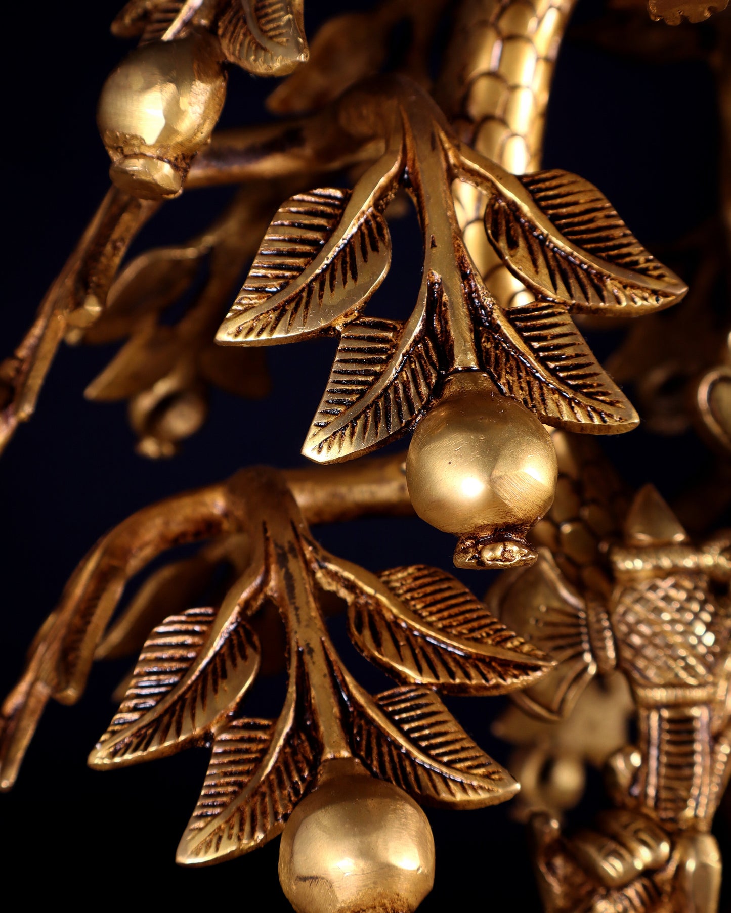 Large Brass Lord Ganesha under Tree statue - 24 inches