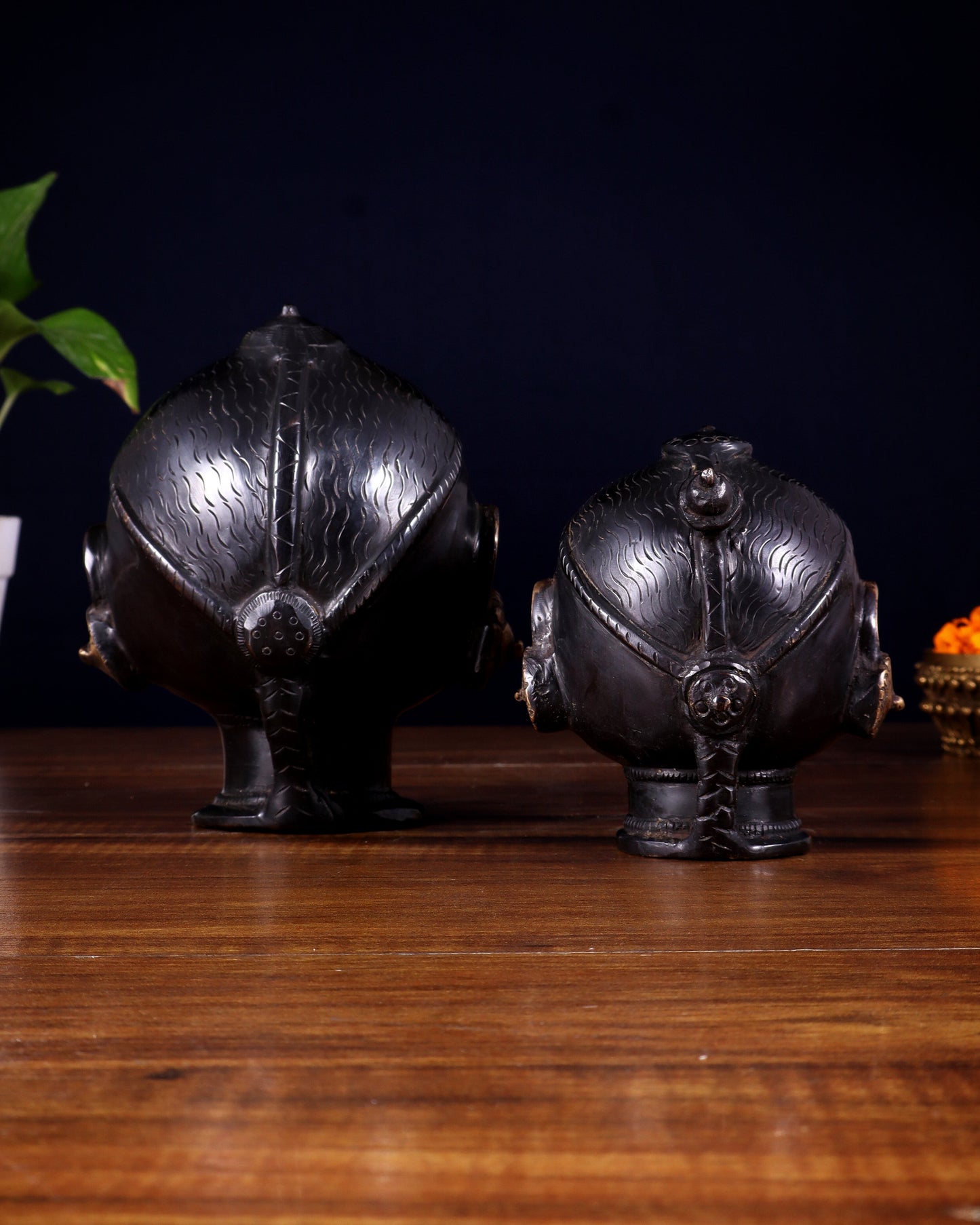 Pure Brass Gauri Face Pair – Vintage Finish