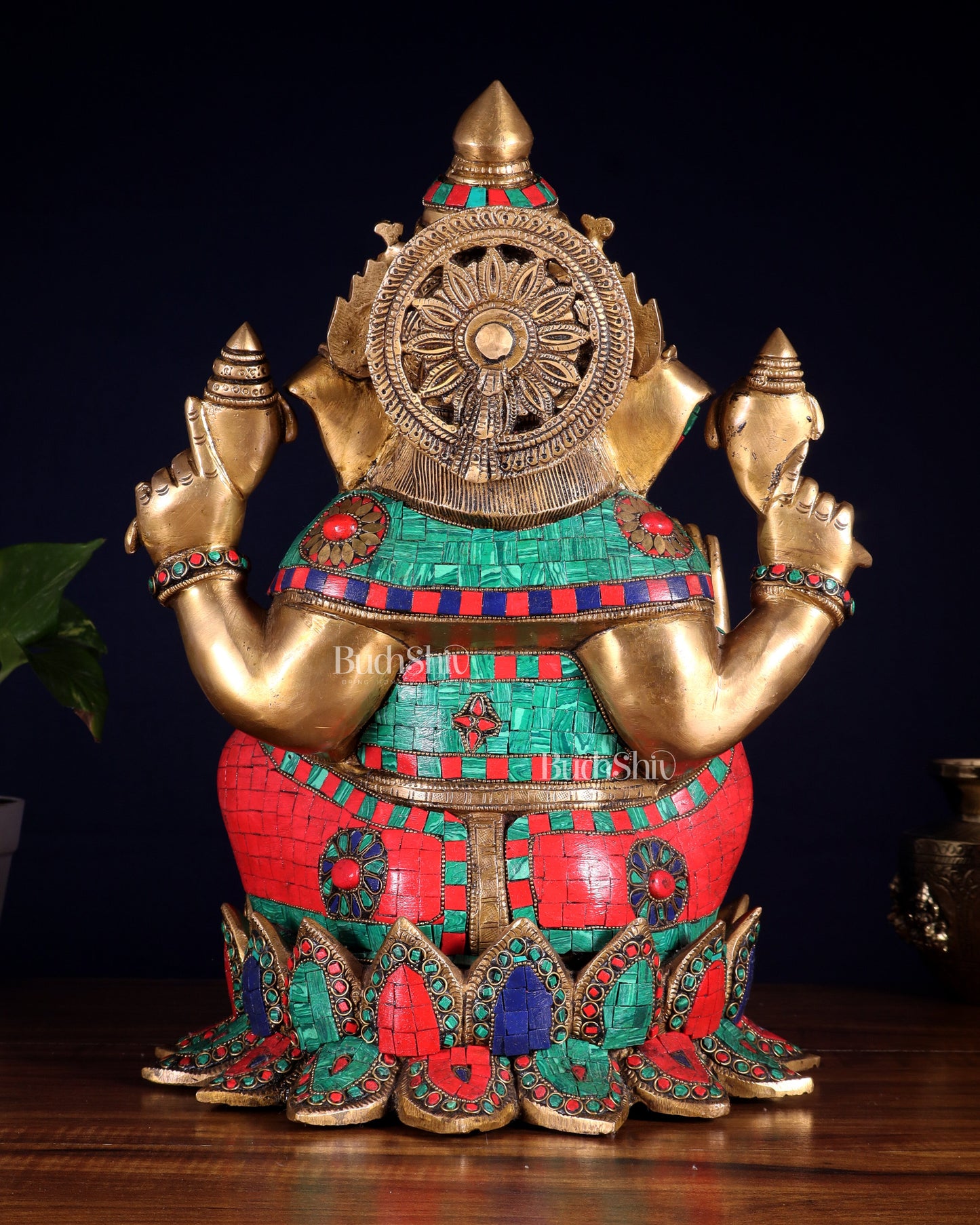 Brass Lord Ganesha Idol | Height 15.5 inch multi colour
